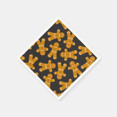 Gingerbrot Cookies auf schwarz Serviette (Ecke)