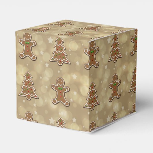 Gingerbrot-Cookies-Muster - Gefälligkeitsbox Geschenkschachtel (Rückseite)