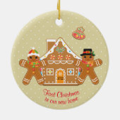 Gingerbrot Couple First Christmas in unserer neuen Keramik Ornament (Hinten)