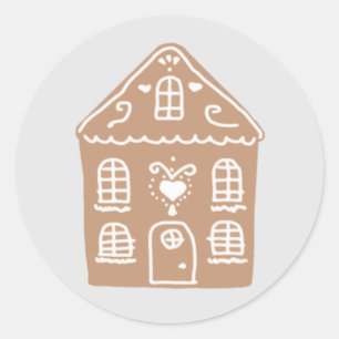 Gingerbrot-Dorf Classic Round Sticker