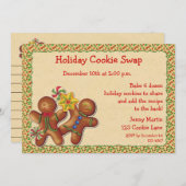 Gingerbrot Feiertag Cookie Swap Einladung (Vorne/Hinten)
