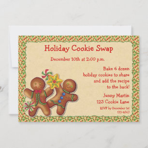 Gingerbrot Feiertag Cookie Swap Einladung