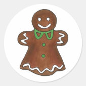 Gingerbrot Frau Lady Weihnachtskeks Backen Runder Aufkleber (Vorderseite)