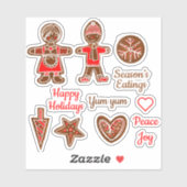 Gingerbrot-fröhliche Ferienaufkleber Aufkleber (Blatt)