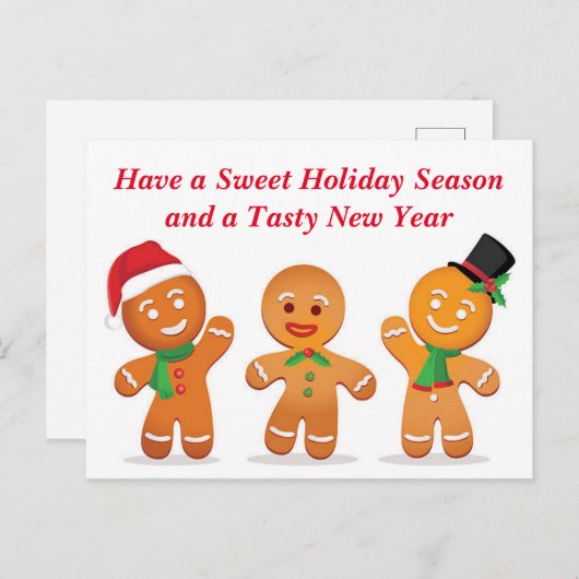 Gingerbrot Grüße Postkarte (Vorne/Hinten)