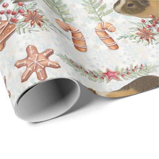 Gingerbrot Guinea Pig Geschenkpapier (Rolleneckpunkt)