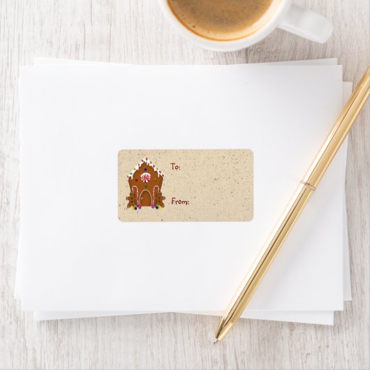 Gingerbrot-Haus-Geschenketikett Adressaufkleber (Insitu)