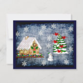 Gingerbrot-Haus im Schnee Einladung (Vorderseite)