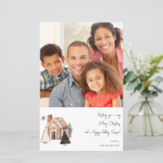 Gingerbrot Haus & Weihnachtskost Hinweis m (Stehend Vorderseite)