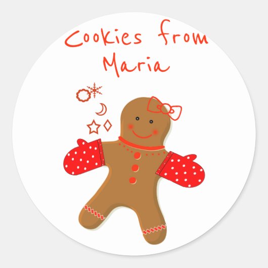 Gingerbrot, hausgemachte Bäckerei Runder Aufkleber (Vorderseite)