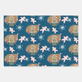 Gingerbrot Häusliche Cookies Rosa Schneeflocken Geschenkpapier Set (Vorderseite 3)