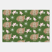 Gingerbrot Häusliche Cookies Rosa Schneeflocken Geschenkpapier Set (Vorderseite 2)