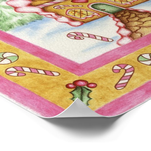 Gingerbrot Heart House Poster (Ecke)