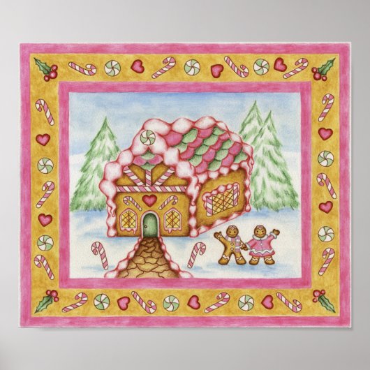 Gingerbrot Heart House Poster (Vorne)