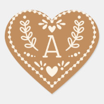 Gingerbrot Herzsticker Weihnachtsaufkleber
