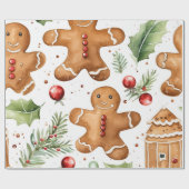 Gingerbrot Holiday Pattern Geschenkpapier (Flach)