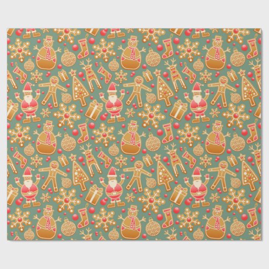 Gingerbrot Holiday Wrapping Paper Geschenkpapier (Flach)