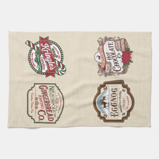 Gingerbrot Hot Chocolate Candy Eggnog Weihnachten Geschirrtuch (Horizontal)