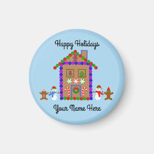 Gingerbrot House #1 Round Magnet
