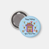 Gingerbrot House #2 Round Magnet (Vorderseite/Rückseite)