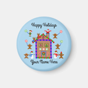 Gingerbrot House #2 Round Magnet