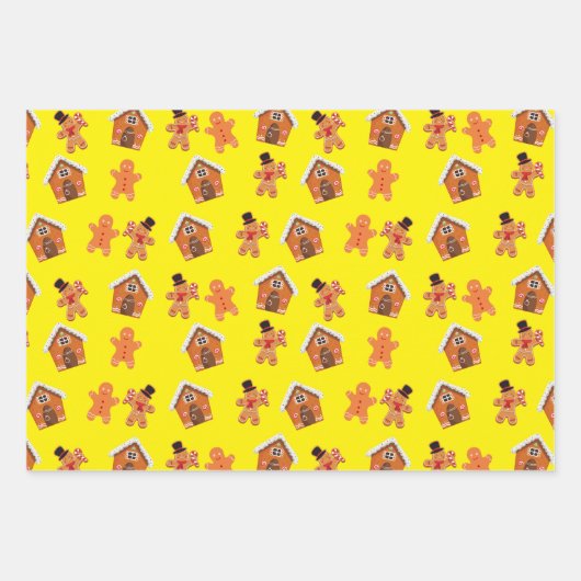 Gingerbrot House and Men Weihnachten Geschenkpapier Set (Vorderseite)