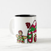 Gingerbrot House Art Spaß Zweifarbige Tasse (Vorderseite Links)