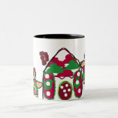 Gingerbrot House Art Spaß Zweifarbige Tasse (Mittel)