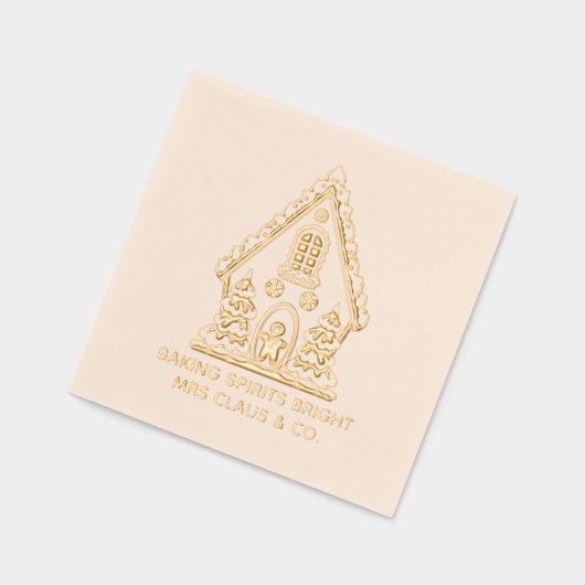 Gingerbrot House Backen Weihnachten im Unternehmen Servietten Mit Folie (Links)