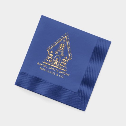 Gingerbrot House Backen Weihnachten im Unternehmen Servietten Mit Folie (Links)