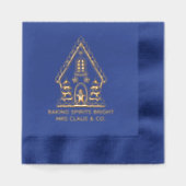 Gingerbrot House Backen Weihnachten im Unternehmen Servietten Mit Folie (Vorderseite)