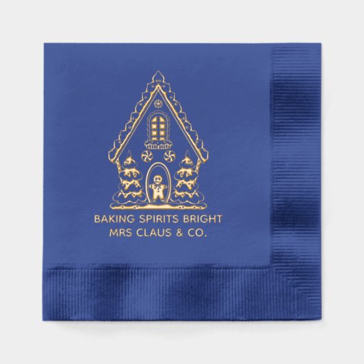 Gingerbrot House Backen Weihnachten im Unternehmen Servietten Mit Folie (Vorderseite)