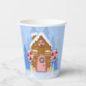 Gingerbrot House Blue Holiday Paper Cups Pappbecher (Vorderseite)