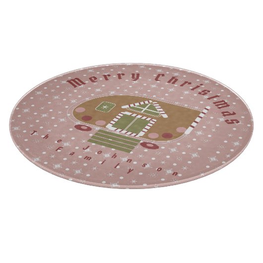 Gingerbrot House Camper Familienname Schneidebrett (Ecke)