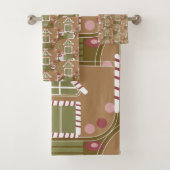 Gingerbrot House Camper Pink Badhandtuch Set (Insitu)