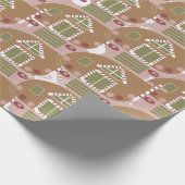 Gingerbrot House Camper Pink Snowflakes Geschenkpapier (Ecke)