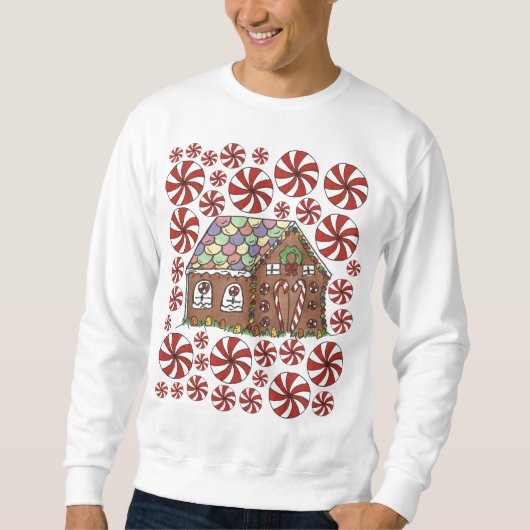 Gingerbrot House Candy Ugly Christmas Sweater Sweatshirt (Vorderseite)
