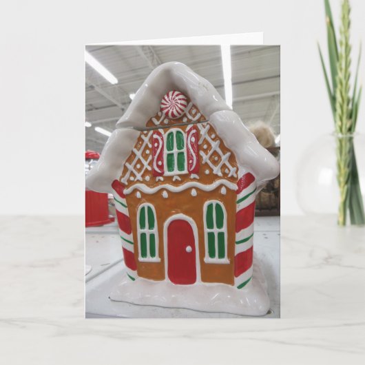 Gingerbrot House Card Feiertagskarte (Vorderseite)