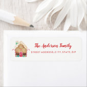 Gingerbrot House Christmas Return Address Label (Insitu)