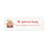 Gingerbrot House Christmas Return Address Label (Vorne)