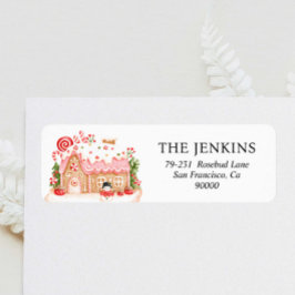 Gingerbrot House Christmas Return Address Label