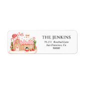 Gingerbrot House Christmas Return Address Label (Vorne)