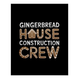 Gingerbrot House Construction Crew Digitale Kunst Poster