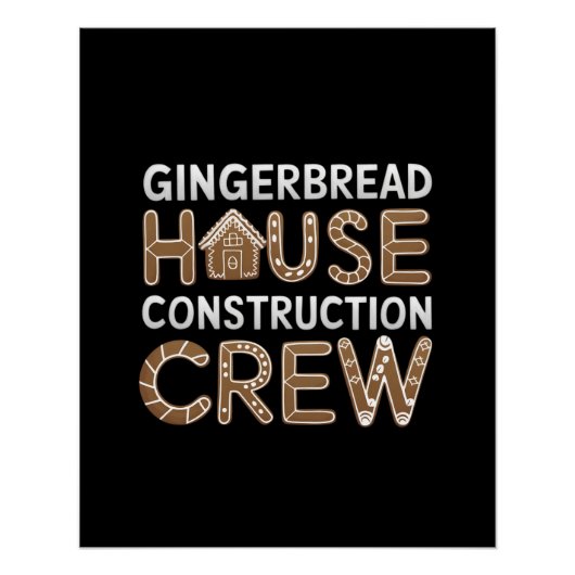 Gingerbrot House Construction Crew Digitale Kunst Poster (Vorderseite)