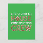 Gingerbrot House Construction Crew Digitale Kunst Postkarte (Vorderseite)