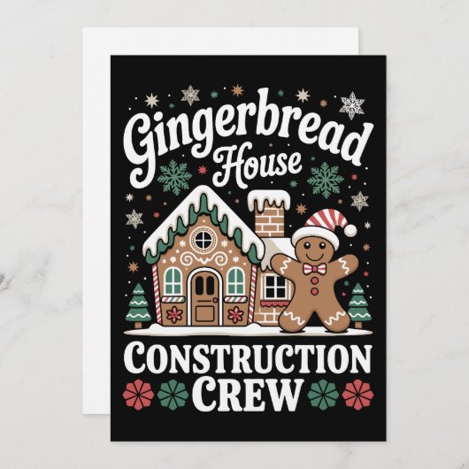 Gingerbrot House Construction Crew Weihnachten Wei (Vorne/Hinten)