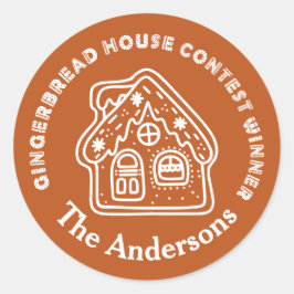 Gingerbrot House Contest Gewinner Brown Runder Aufkleber