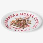 Gingerbrot House Contest Party White & Red Pappteller (Schrägansicht)