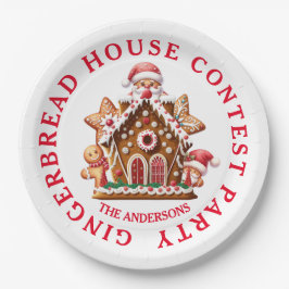 Gingerbrot House Contest Party White & Red Pappteller