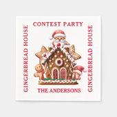 Gingerbrot House Contest Party White & Red Serviette (Vorderseite)